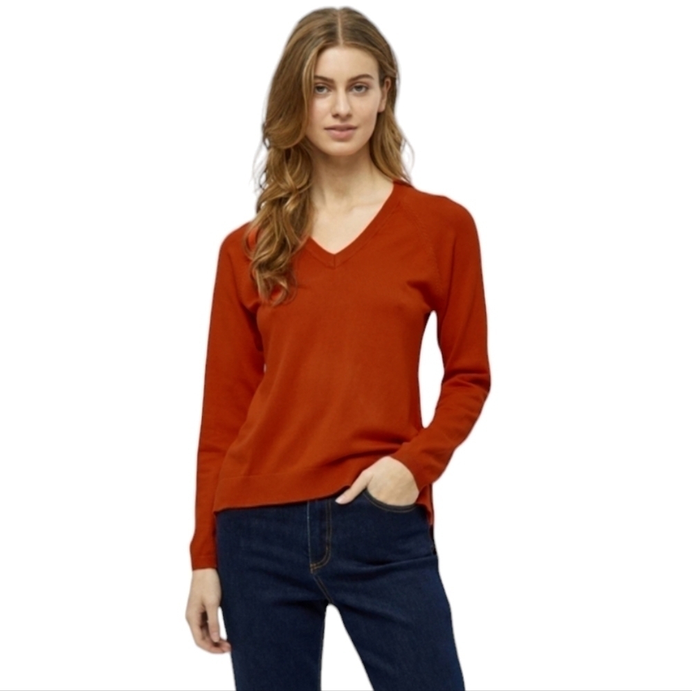 ATTENTION Orange Super Soft‎ Close Knit Sweater Size XL